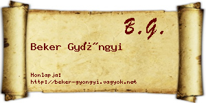 Beker Gyöngyi névjegykártya